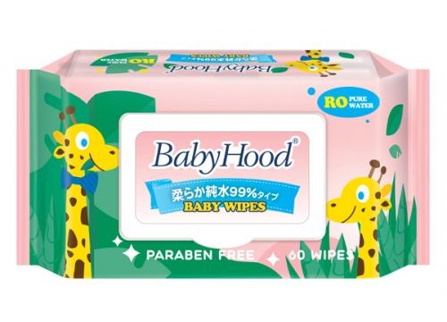 BabyHood Baby Wet Wipes  60pcs - Unscented